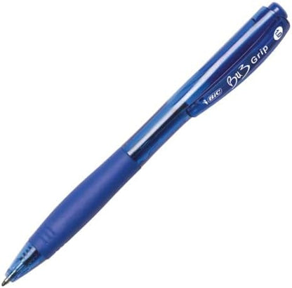 BIC BU3 Grip 1.0 Blue Retractable Ball Pen 4 Pack Stationery