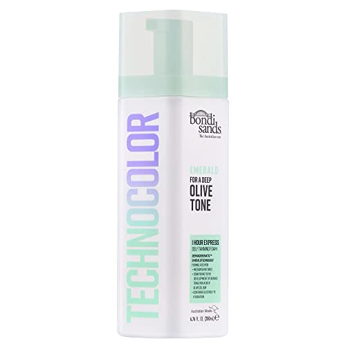 Bondi Sands Technocolor 1-Hour Express Emerald Self-Tanning Foam Easy Application, Streak Free Fake Tan - Fast-Acting Body Tan for Natural-Looking Glow