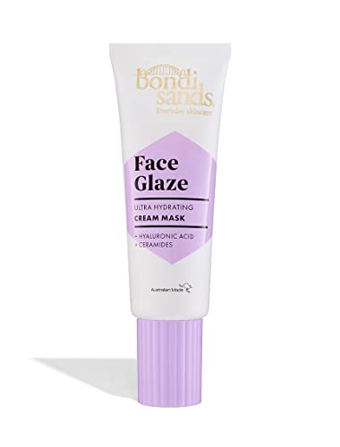 Bondi Sands Face Glaze Hydrating Cream Mask | Enriched with Hyaluronic Acid + Suitable for sensitive skin | Vegan + Cruelty Free |75ml /2.53 Oz