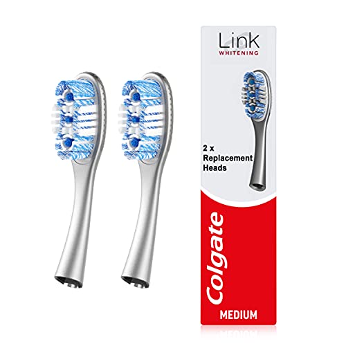 Colgate Link Whitening Medium Toothbrush Heads, Pack of 2