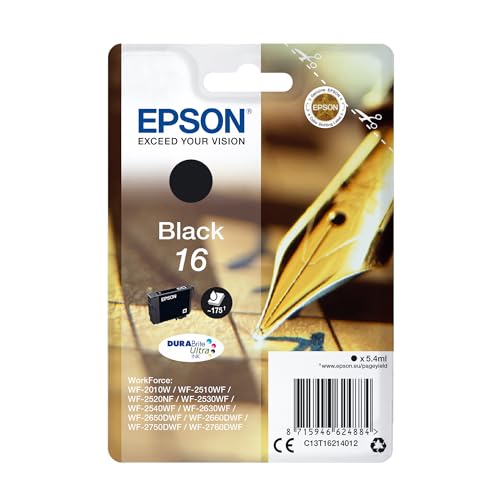 Epson 16 Black Pen & Crossword, Genuine, DURABrite Ultra Ink