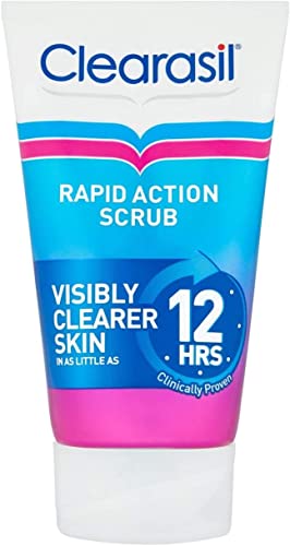 Clearasil Rapid Action Exfoliating Scrub, For Acne Prone Skin, Unclog Pores, Reduces Blackheads, Pimples & Excess Oil, Everyday Spots Prevention, 125 ml