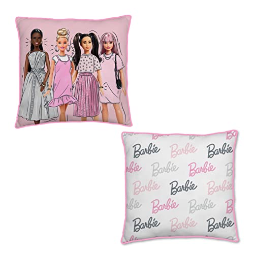 Barbie Square Super Soft Reversible 2 Sided Cushion Pillow