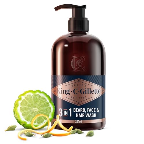 King C. Gillette Beard Shampoo & Face Wash, 350 ml