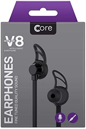 Core V8 Earphones - Black Earbuds