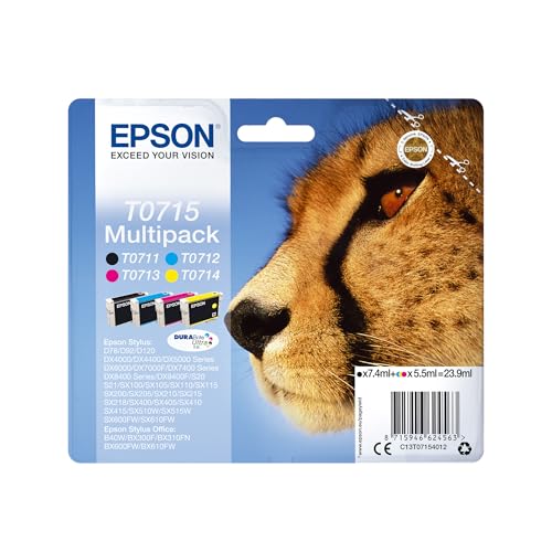 EPSON Cheetah Ink Cartridge for Epson Stylus SX600FW Series - Assorted, Black/Cyan/Magenta/Yellow