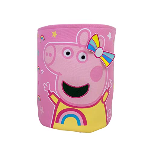 Character World Peppa Pig Official Storage Bin | Bowstar Design, Toy Box Laundry Basket | Organiser For Children's Bedroom, Kids Playroom | 38 x 31 x 31cm Cotton Canvas