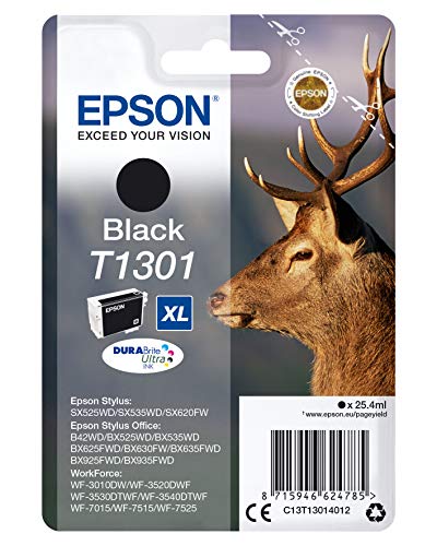 Epson T1301XL Black Stag Genuine High Yield DURABrite Ultra Ink Cartridge