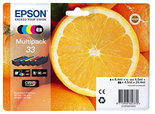 Epson Inkjet Cartridges, Black/Yellow/Magenta/Cyan, Standard Capacity