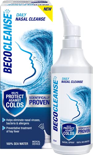 BECOCLEANSE - Nasal Spray - For Daily Hygiene, Runny Nose & Allergy Prevention - 100% Sea Water - 135ml