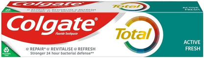 Colgate Total Active Fresh Toothpaste 125ml 24 hour antibacterial toothpaste