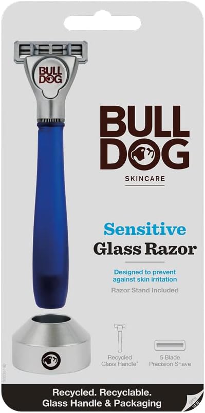 Bulldog Skincare Sensitive Glass Razor - Blue