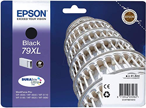 Epson 79XL Leaning Of Pisa Black Genuine, XL High Yield Ink Cartridge DuraBrite Ultra