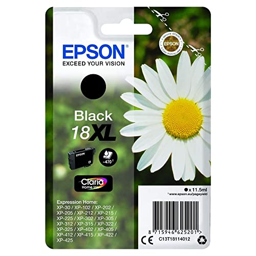 Epson 18XL Black Daisy High Yield Genuine, Claria Home Ink Cartridge