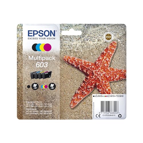 Epson 603 Starfish Genuine , 4-Colours Multipack Ink Cartridges