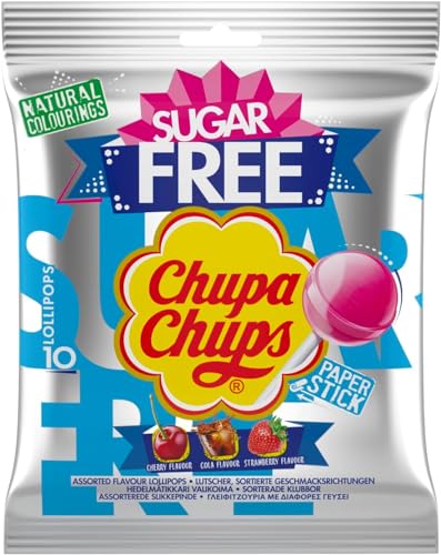 Chupa Chups Sugar Free 10 Lollies 110g