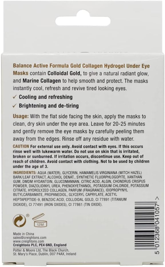 Balance Active Formula Gold & Marine Collagen Hydrogel Under Eye Masks (3 pack)