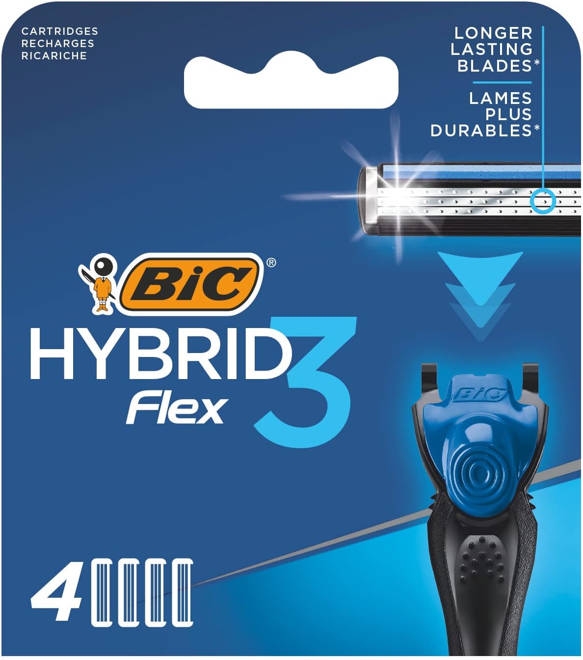 BIC Hybrid 3 Flex Men's Razor Refills 4PK