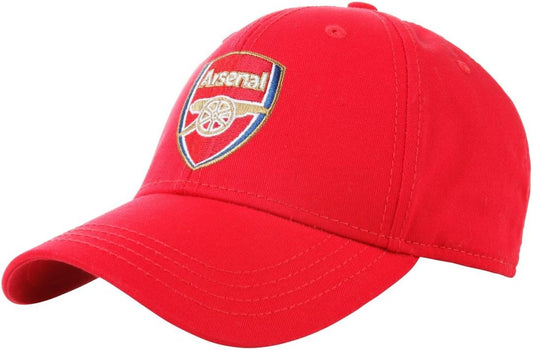 Arsenal FC Adult Red Emdroidered Crest Baseball Cap