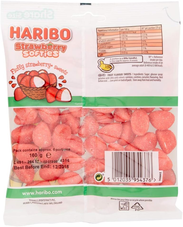 Haribo Strawberry Softies Sweets 140g Hannworld