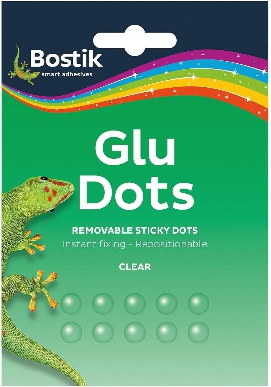 1 x Pack of 64 Bostik Bostick Blu Tack Sticky Glue Glu Dots Removable 805828