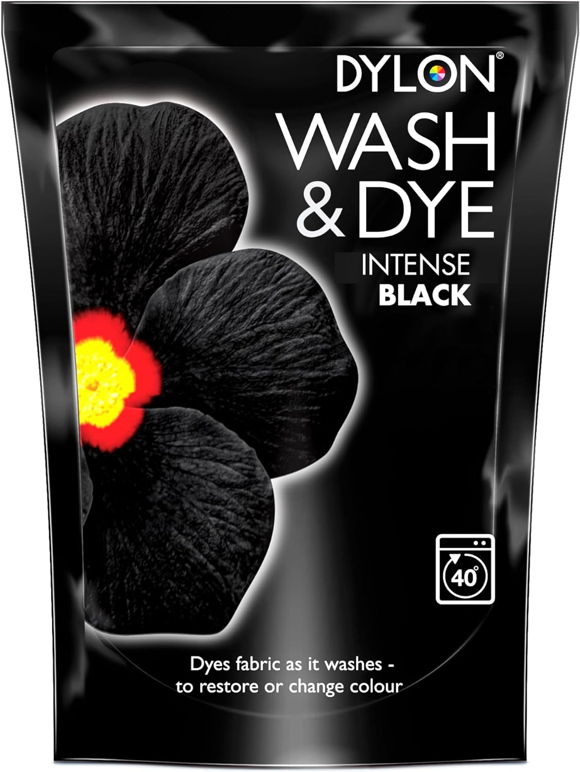 Dylon Wash & Dye Fabric Dye for Clothes & Soft Furnishings - Intense Black / Velvet Black