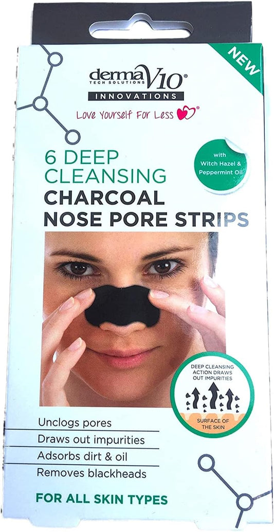 Derma V10 Deep Cleansing Charcoal Nose Pore 6 Strips