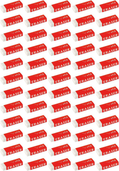 12PA 60 Erasers for Kids | Bulk Rubbers Pack for Schools