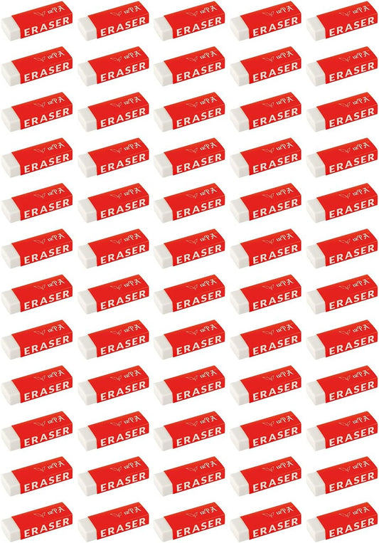 12PA 60 Erasers for Kids | Bulk Rubbers Pack for Schools