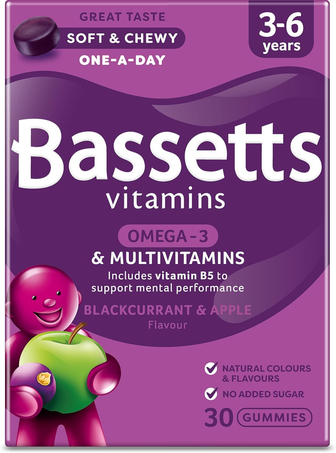 Bassetts 3-6 Yrs Blackcurrant&Apple Gummies