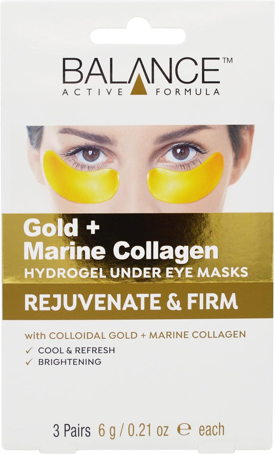 Balance Active Formula Gold & Marine Collagen Hydrogel Under Eye Masks (3 pack)