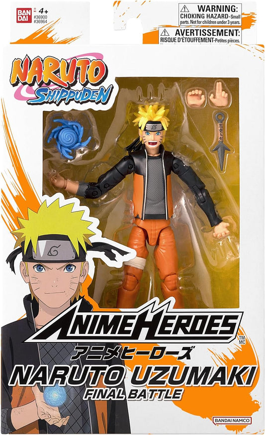 Anime Heroes Naruto Action Figure Naruto Uzumaki Final Battle | 17cm Naruto Figure With Extra Hands And Accessories | Naruto Shippuden Anime Figure | Bandai Action Figures For Boys And Girls