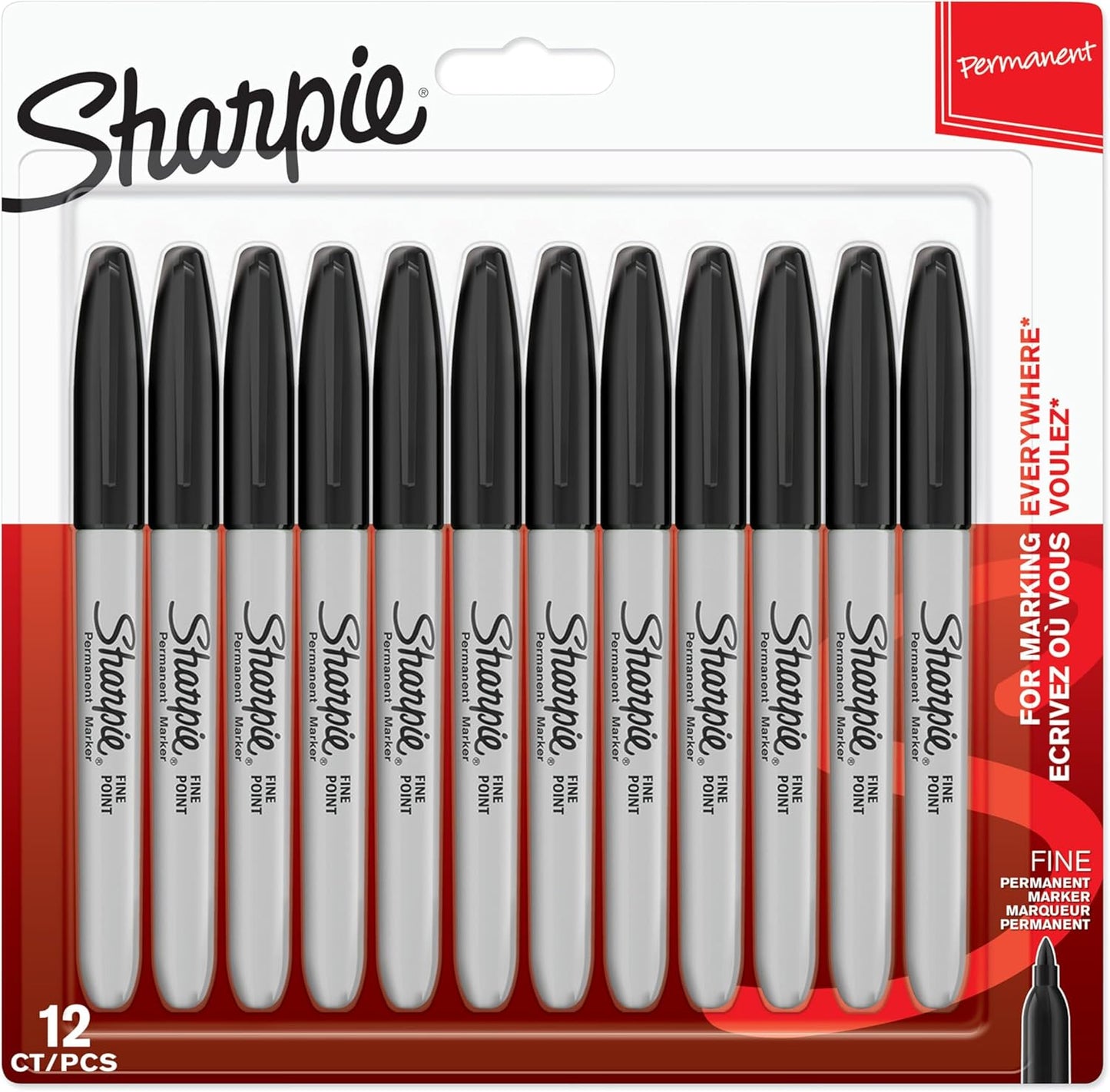 12PK Black Sharpie Permanent Markers