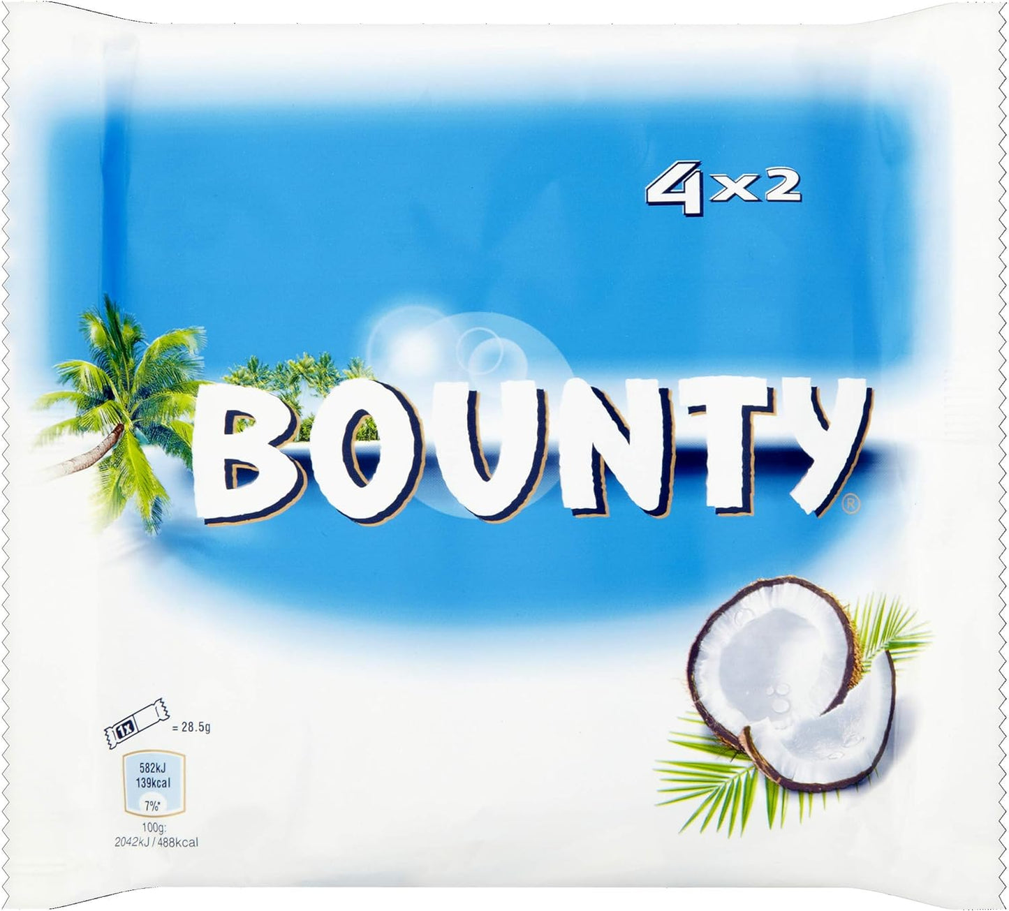 Bounty Coconut Milk Chocolate Duo Bars, 4 x 57g