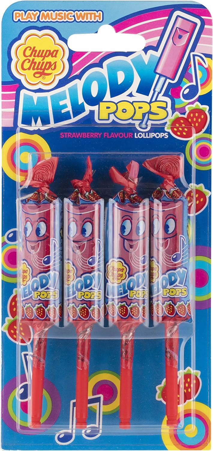 Chupa Chups Strawberry Melody Pops, Pack of 4