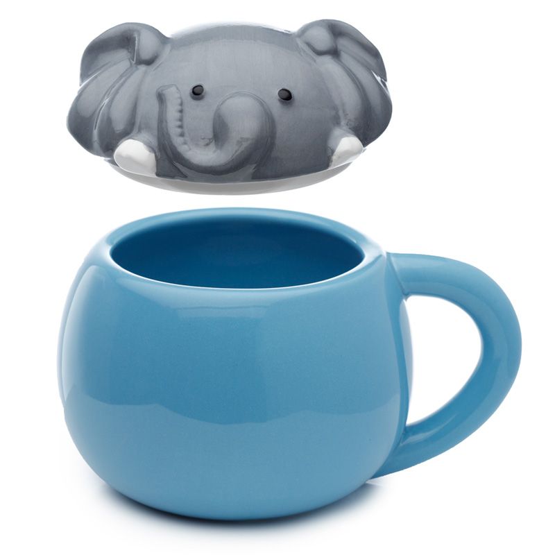 Adoramals Elephant Peeping Lid Ceramic Lidded Animal Mug