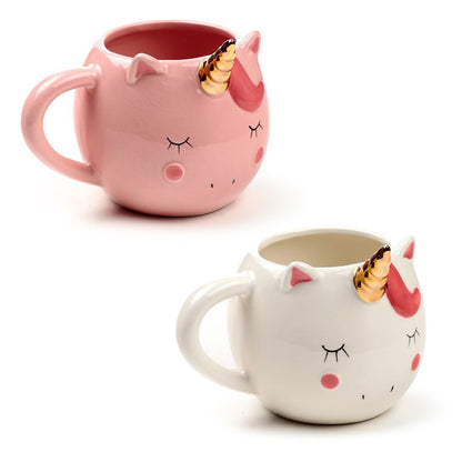 Enchanted Rainbows Unicorn Ceramic Shaped Mug PINK/WHITE