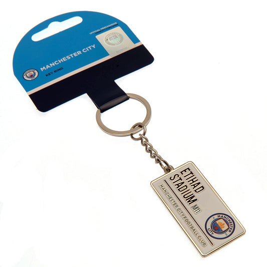 Manchester City FC Embossed Street Sign Keyring