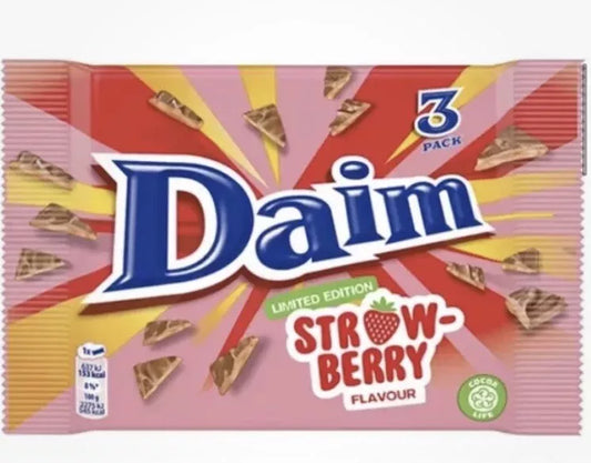 Daimm Strawberry Chocolate Bar Limited Edition 3 x 28g Bars