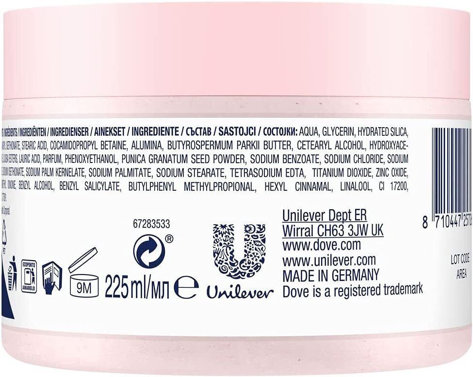 Dove Exfoliating Body Scrub Pomegranate Seeds & Shea Butter Scent 225ml