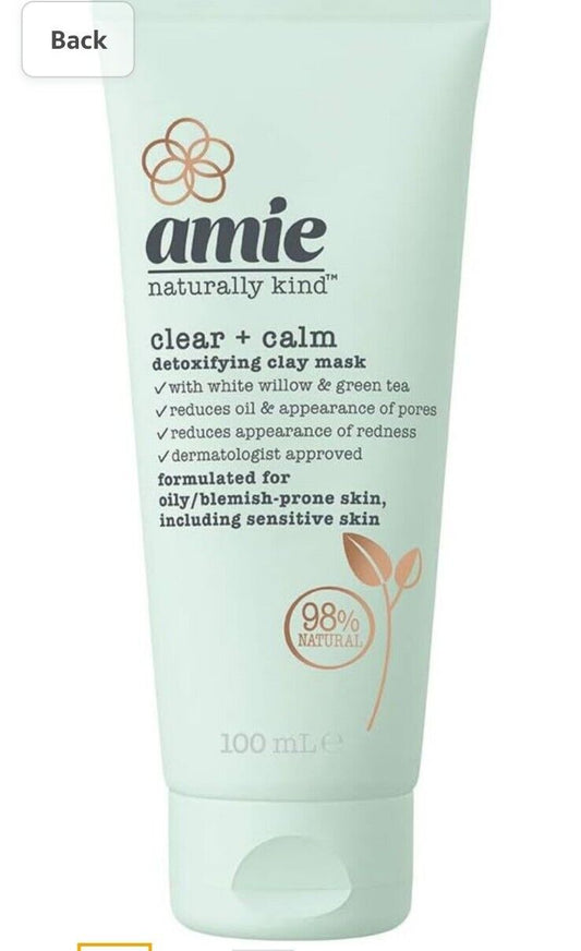 Amie Naturally Clear + Calm Exfoliating Face Detoxifying Clay Skin Mask 100ml