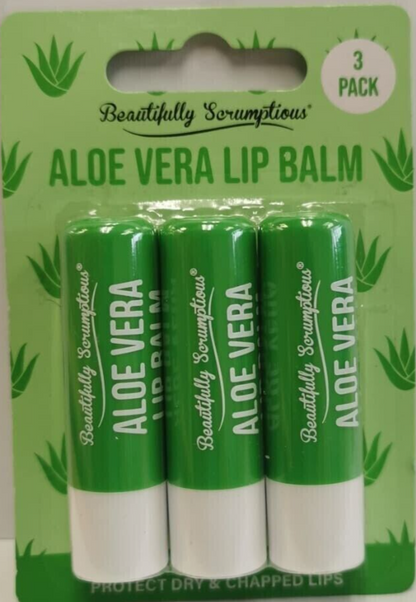 Beautifully Scrumptious 3 Pack Lip Balm Aloe Vera