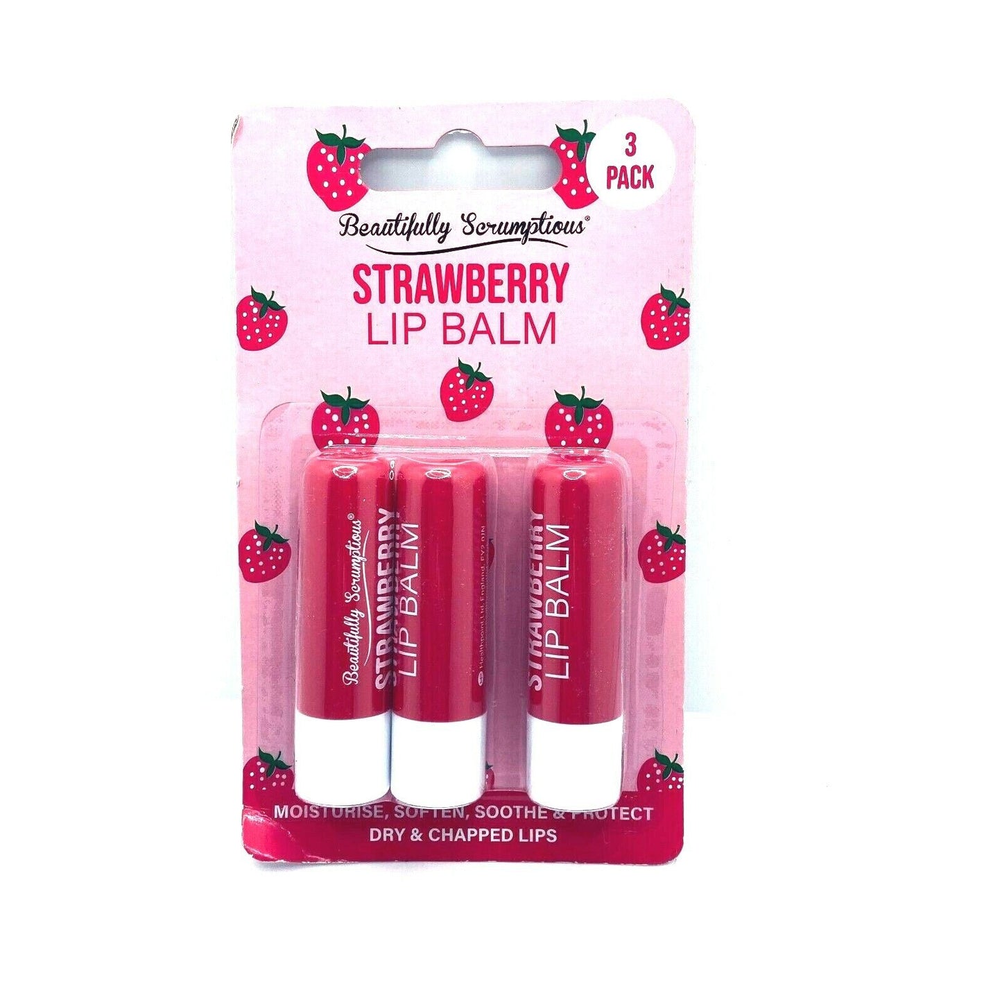 Beautifully Scrumptious 3 Pack Lip Balm (Strawberry)