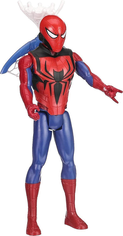 Marvel Spider-Man Titan Hero Series Blast Gear Action Figure Toy with Blaster, 2 Projectiles and 3 Armour Accessories