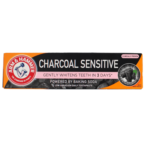 Arm & Hammer Charcoal Sensitive Whitening Toothpaste with Baking Soda Vegan